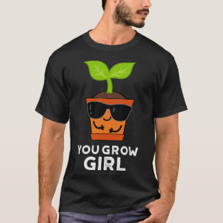 T-shirt Tu Grandis Fille Mignonne Plante Pun