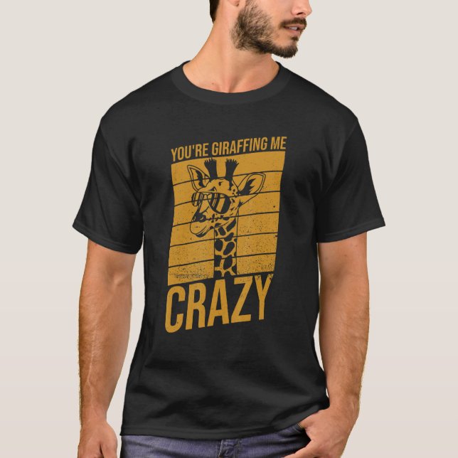 T-shirt Tu me girafes un fou pour un fan de girafe (Devant)