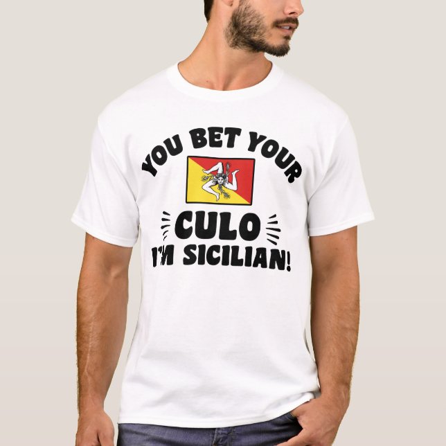 T-shirt Tu paries ton culo Je suis sicilien (Devant)