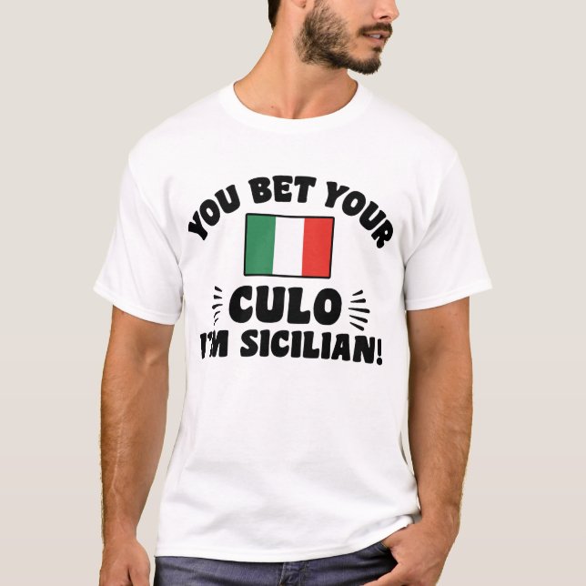 T-shirt Tu paries ton culo Je suis sicilien (Devant)