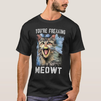 T-shirt Tu te fends de Meowt Vintage Chat Meow Mème Chat