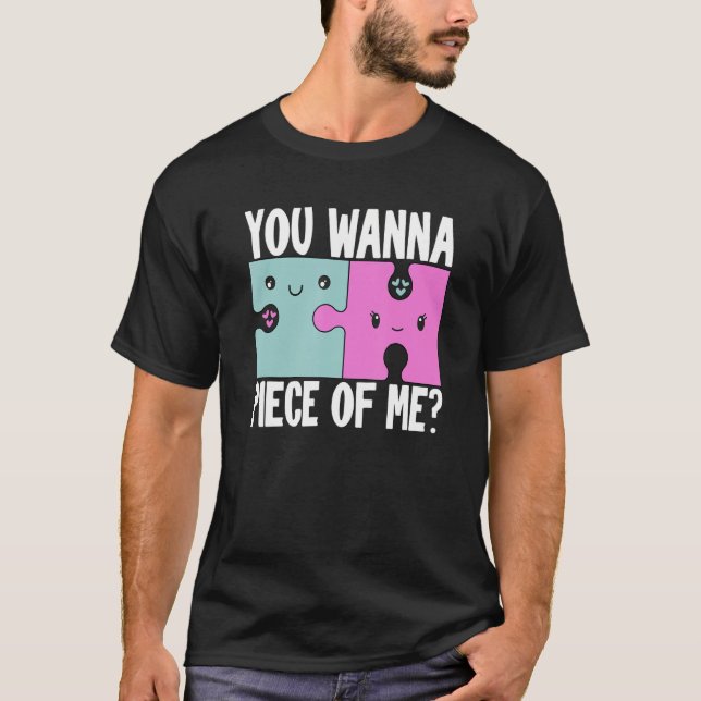 T-shirt Tu Veux Une Pièce De Moi Puzzle Couple (Devant)