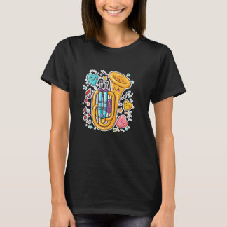 T-shirt Tuba Cartoon Look Jazz Music