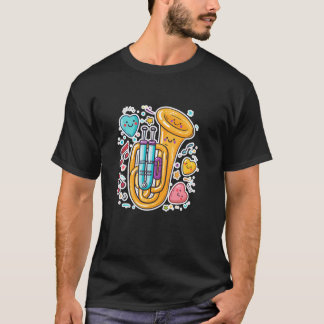 T-shirt Tuba Cartoon Look Jazz Music