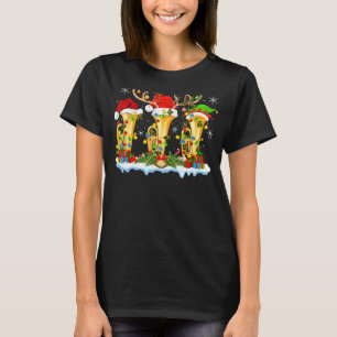 T-shirt Tuba Musique Noël Éclairage Funny Tuba Noël