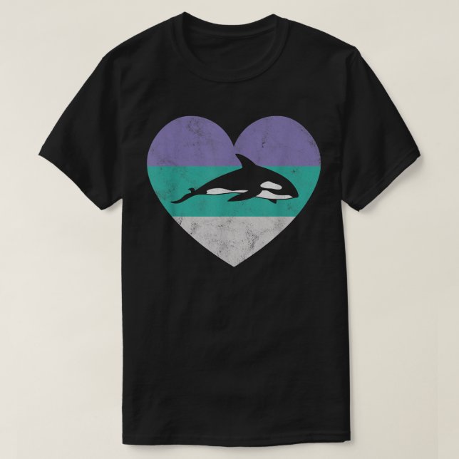 T-shirt Tueur Baleine Orca Cadeau Pour Femmes & Filles Ret (Design devant)