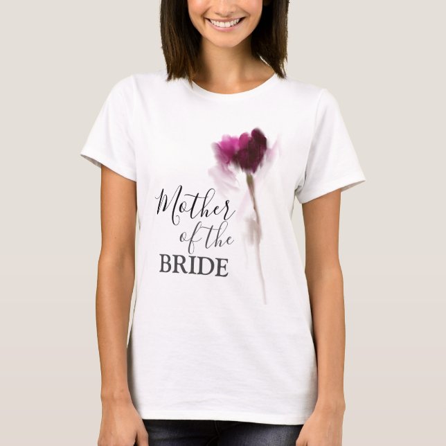 T-shirt Tulip burgundy mère florale de la mariée (Devant)