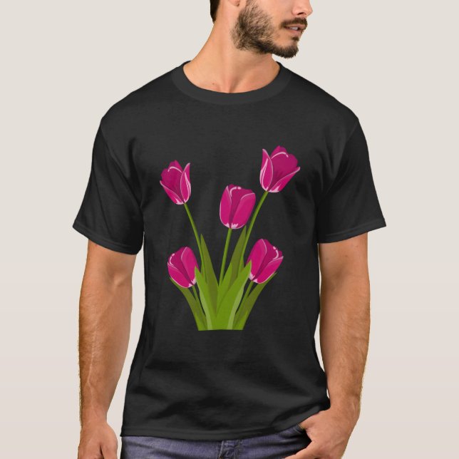 T-shirt Tulip Flower Botanical For (Devant)