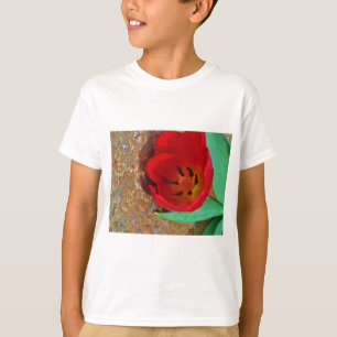 T-shirt Tulipe jaune printemps et rouge