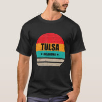Tulsa Oklahoma Retro Vintage Sunset États-Unis Tul