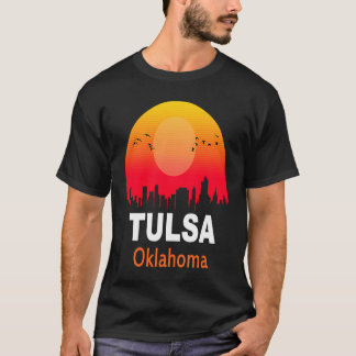 T-shirt Tulsa Oklahoma Vintage Sunset Retro City State USA