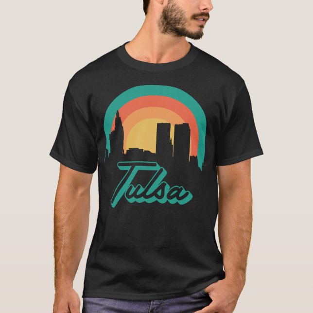T-shirt Tulsa Skyline - État de l'Oklahoma (Devant)