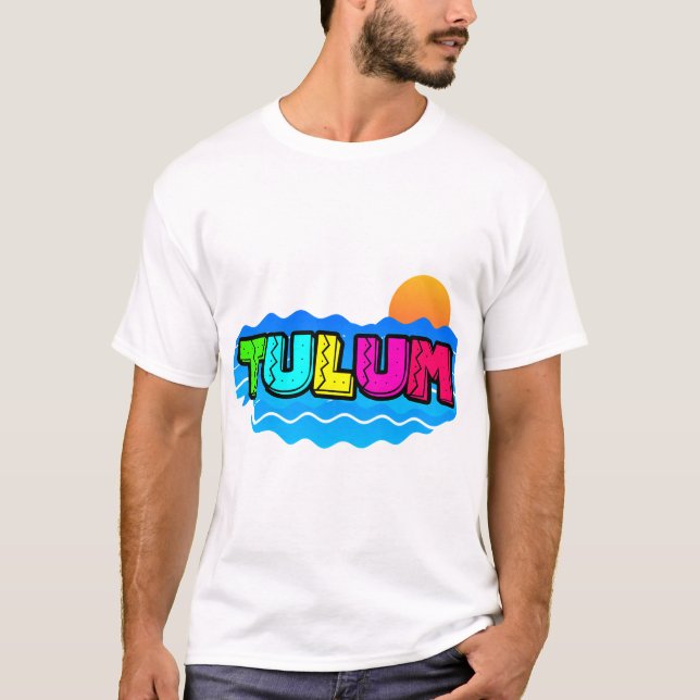 T-shirt Tulum Mexico Beach Sunset (Devant)