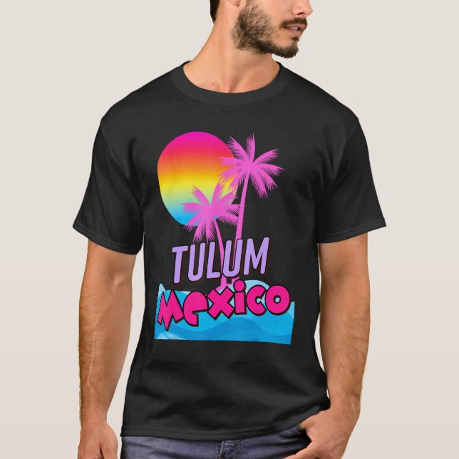 T-shirt Tulum Mexico Boho Vacances Croisière Coucher de so (Devant)