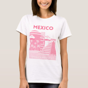 T-shirt Tulum, Mexique, Art Voyage, Art Rose