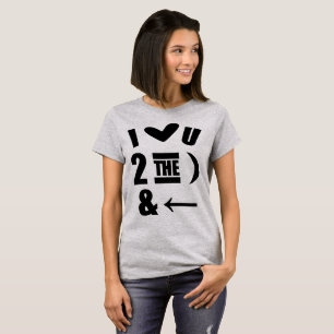 T-shirt Tumblr I Love U 2 La Lune et le dos