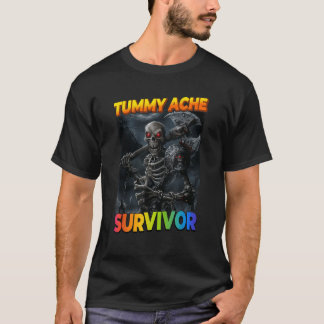 T-shirt Tummy Ache Survivor Edgy Skeleton