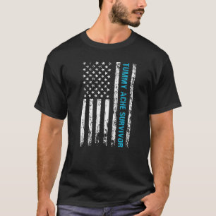 T-shirt Tummy Ache Survivor USA Drapeau IBS Stomachache 2