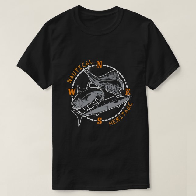 T-shirt Tuna Kingfish Cadeau de pêche nautique pour Fisher (Design devant)