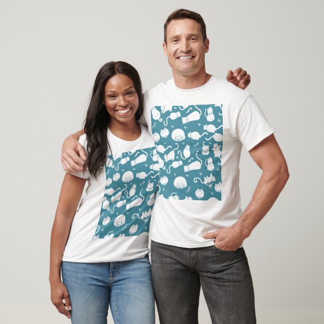 T-shirt Tundra Soft Pastel Cute Cat Motif Arrière - plan (Unisexe)