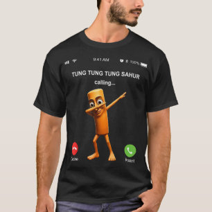 T-shirt Tung Tung Tung Sahur Appel Drôle Pêche Papa Dan