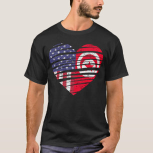 T-shirt Tunisie American Gros Coeur USA Patriot Heritage