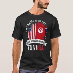 T-shirt Tunisien American Patriot Heart est de Tunisie Fl