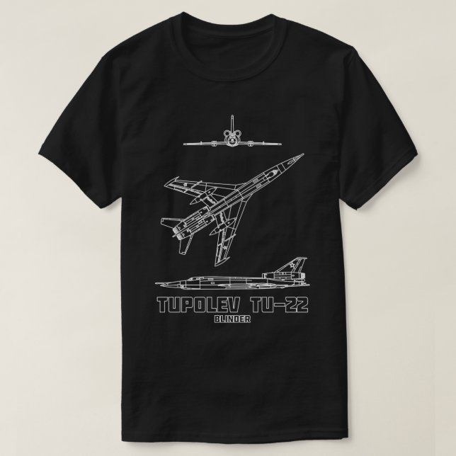 T-shirt Tupolev Tu22 Russe Supersonique Bomber Blinder Pla (Design devant)
