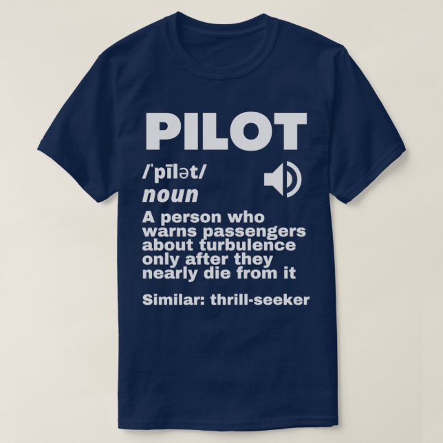 T-shirt Turbulence de définition amusante du pilote 2 (Design devant)