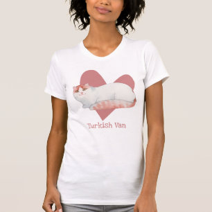 T-shirt Turc Van Chat Aquarelle Kitty Coeur rose