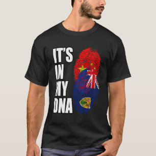T-shirt Turcs Caicos Et Chinois Mélangent Le Drapeau Adn H