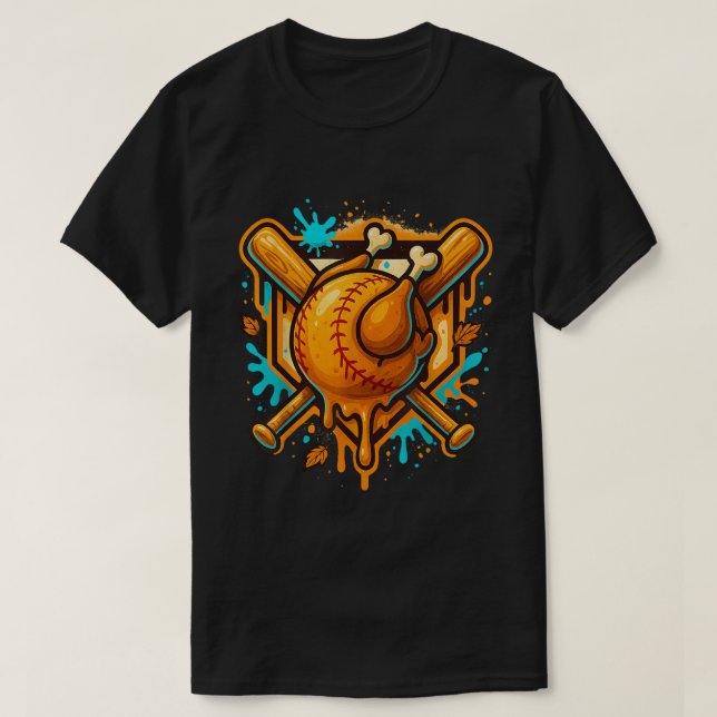 T-shirt Turkey Baseball Graffiti Art (Design devant)