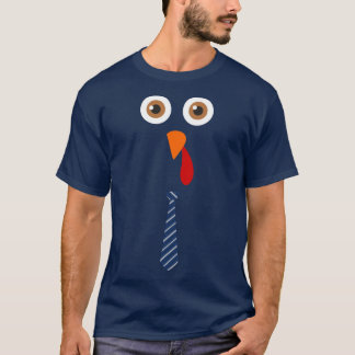 T-shirt Turkey Face Funny Thanksgiving Costume Oversized