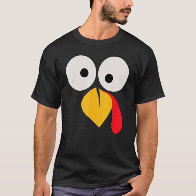 T-shirt Turkey Face Pilgrim  Thanksgiving Costume  2 (Devant)