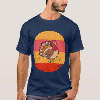 T-shirt Turkey Funny Thanksgiving men women kids Retro Vin