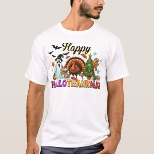 T-Shirt, Turkey, Ghost, and Christmas Tree Design T-Shirt