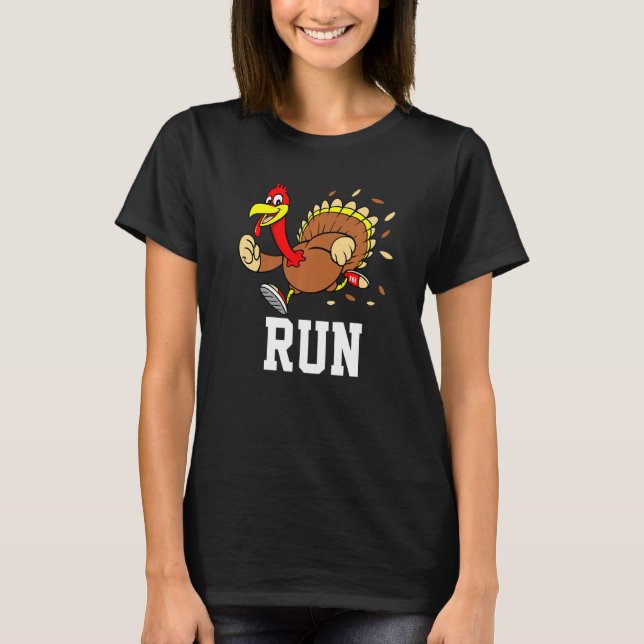 T-shirt Turkey Run Costume Thanksgiving Running Turkey Tro (Devant)