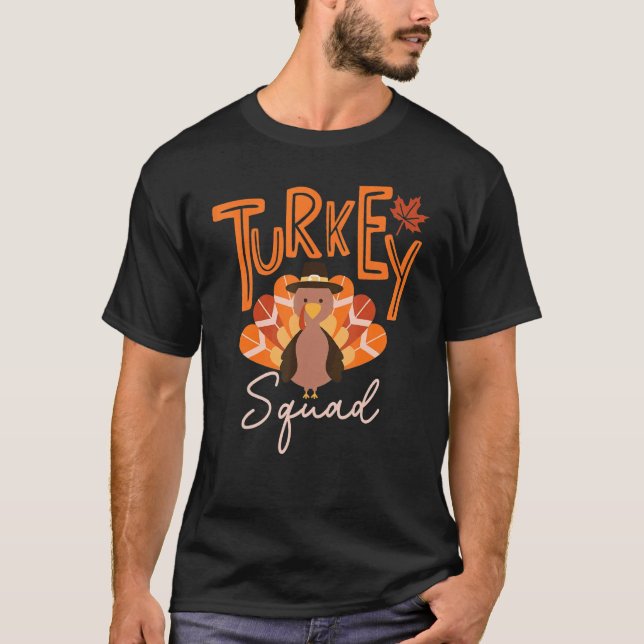 T-shirt Turkey Squad  Thanksgiving Day Run Pilgrim (Devant)