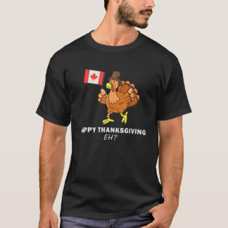 T-shirt Turkey With Canada Flag Cool Canadian Thanksgiving