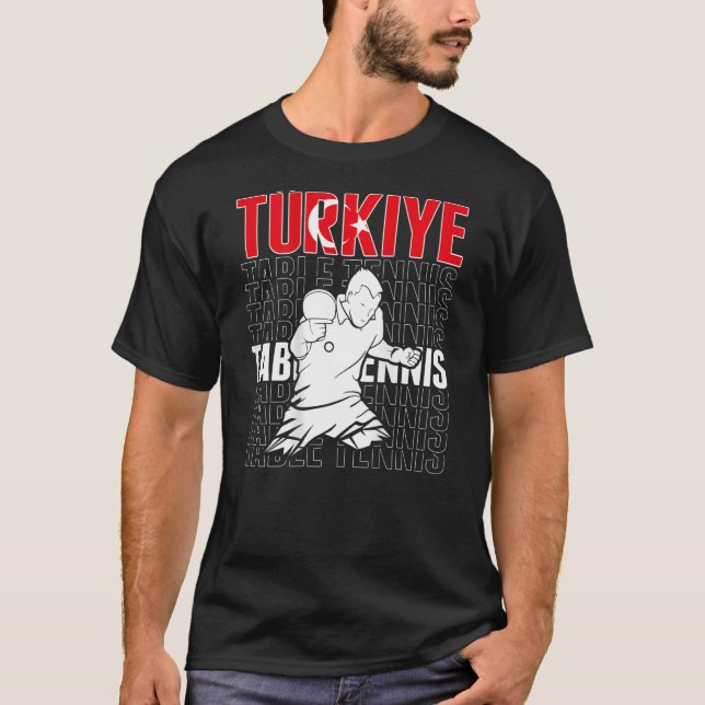T-shirt Turkiye Tennis De Table Soutien Turquie Ping Pong  (Devant)