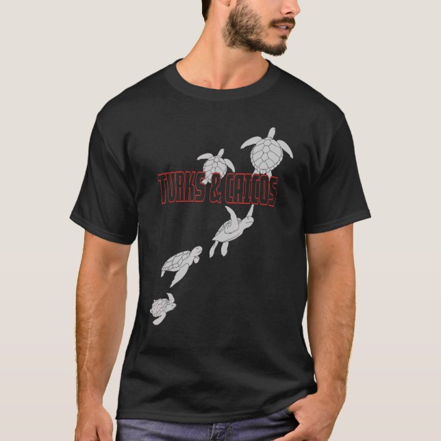T-shirt Turks And Caicos Tortues De Mer Plongée Avec Tur (Devant)