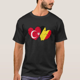 T-shirt Turquie Belgique Amour Coeur turc Belge Dual Nat