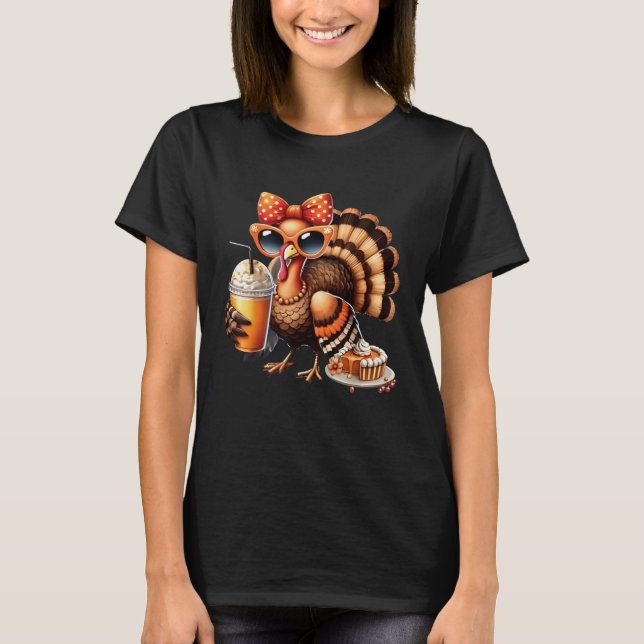 T-shirt Turquie Boire Café Bow Thanksgiving Femme Tur (Devant)