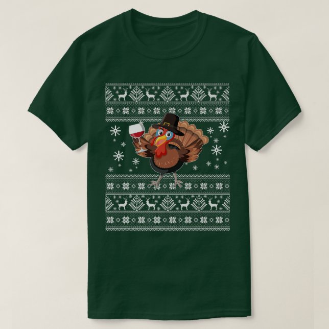 T-shirt Turquie Boire du vin laide Sweater Merci (Design devant)