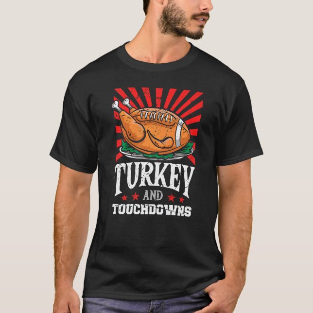 T-shirt Turquie Et Touchdowns Thanksgiving Footba Américai (Devant)