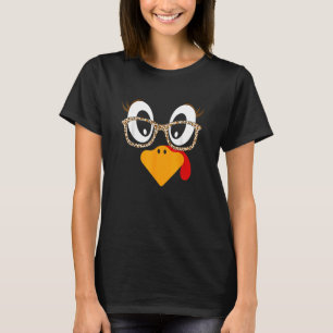 T-shirt Turquie Face aux cils Léopard lunettes Thanksgivin