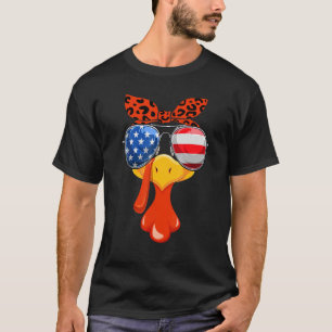 T-shirt Turquie Face Femmes Filles Thanksgiving Drapeau Su