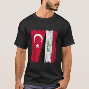 T-shirt Turquie Irak demi-drapeau turc Irak Jersey Zip