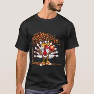 T-shirt Turquie Jouer Au Bowling Thanksgiving Turkey Tail 