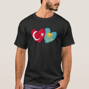 T-shirt Turquie Kazakhstan Drapeau Coeur turc Kazakh ami